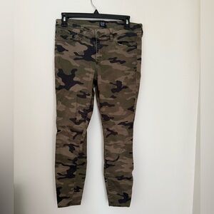 GAP Olive Camouflage Skinny Women Jeans
